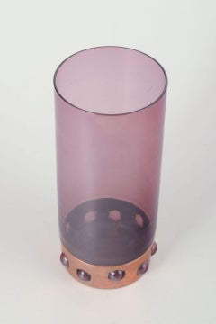Nanny Still for Raak. Vase in purple glass and copper. Mid-20th C.