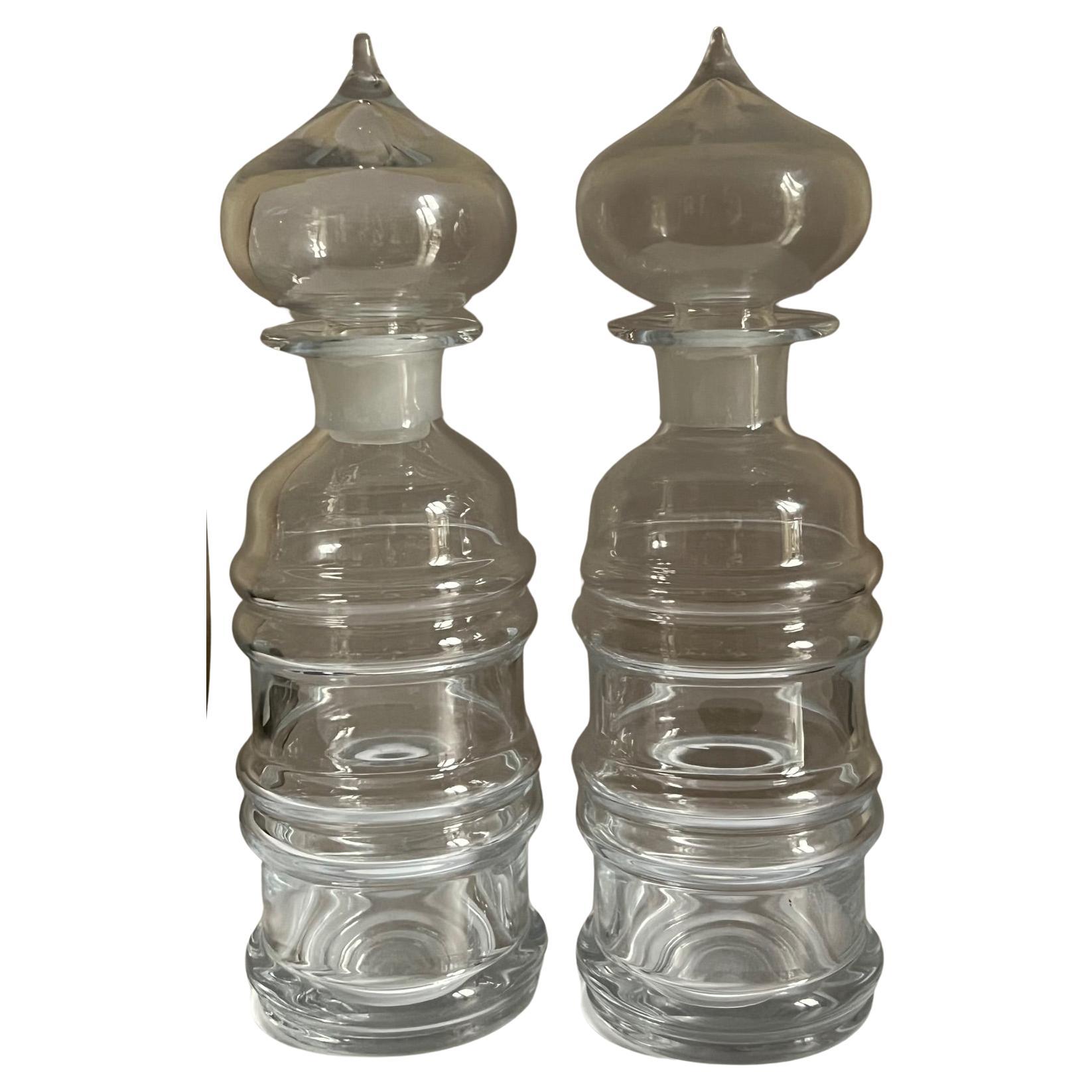 Modern Nanny Still for Riihimaen Lasi Decanters- Set of 2 For Sale