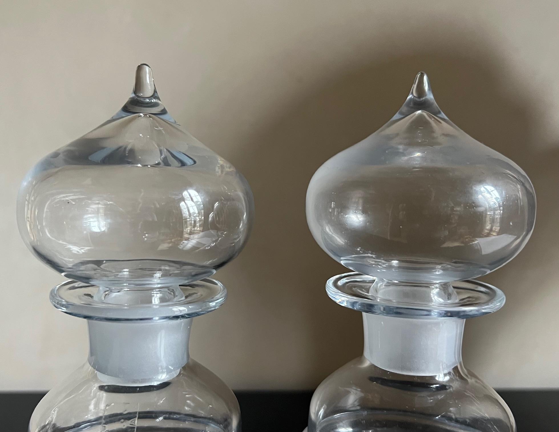 Nanny Still for Riihimaen Lasi Decanters- Set of 2 In Excellent Condition For Sale In Ross, CA