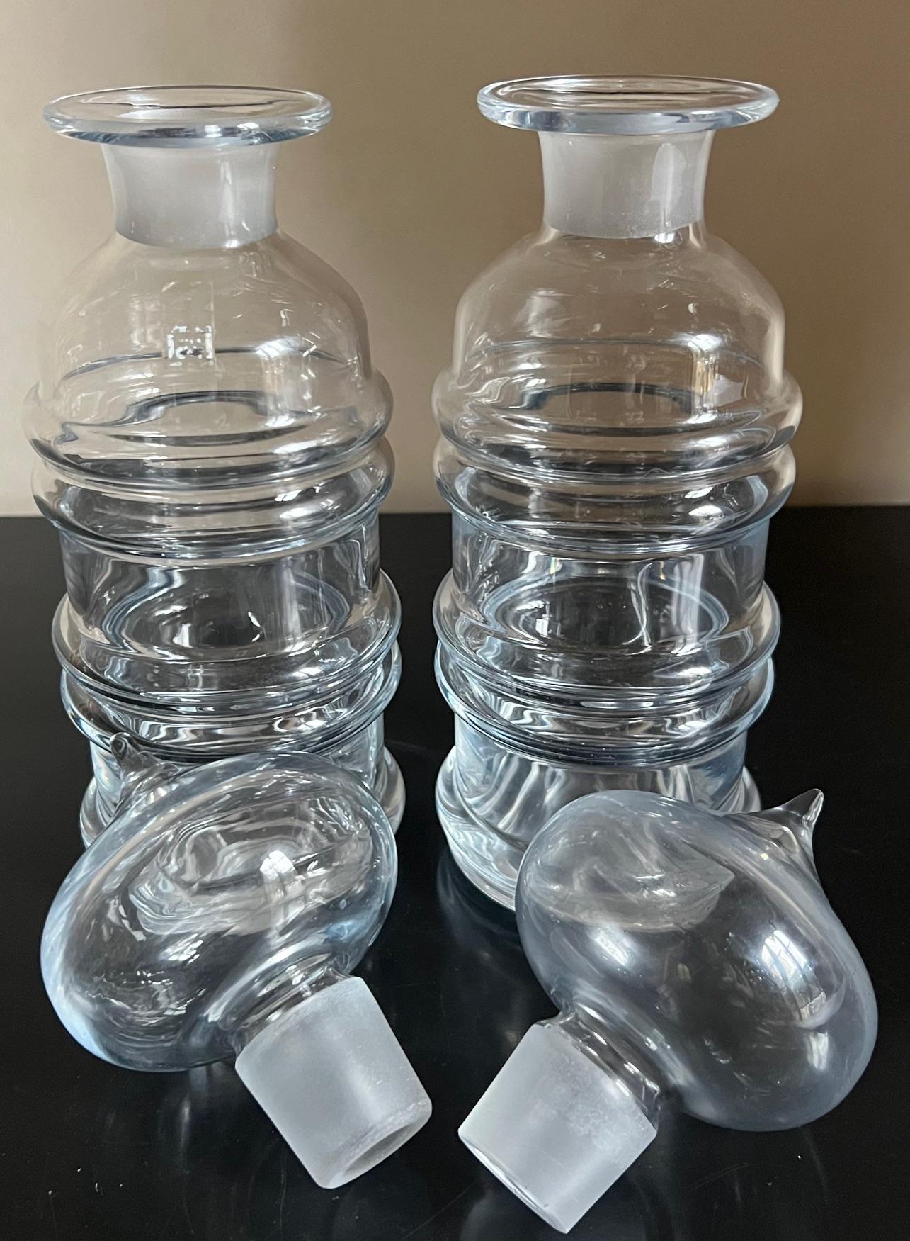 Blown Glass Nanny Still for Riihimaen Lasi Decanters- Set of 2 For Sale