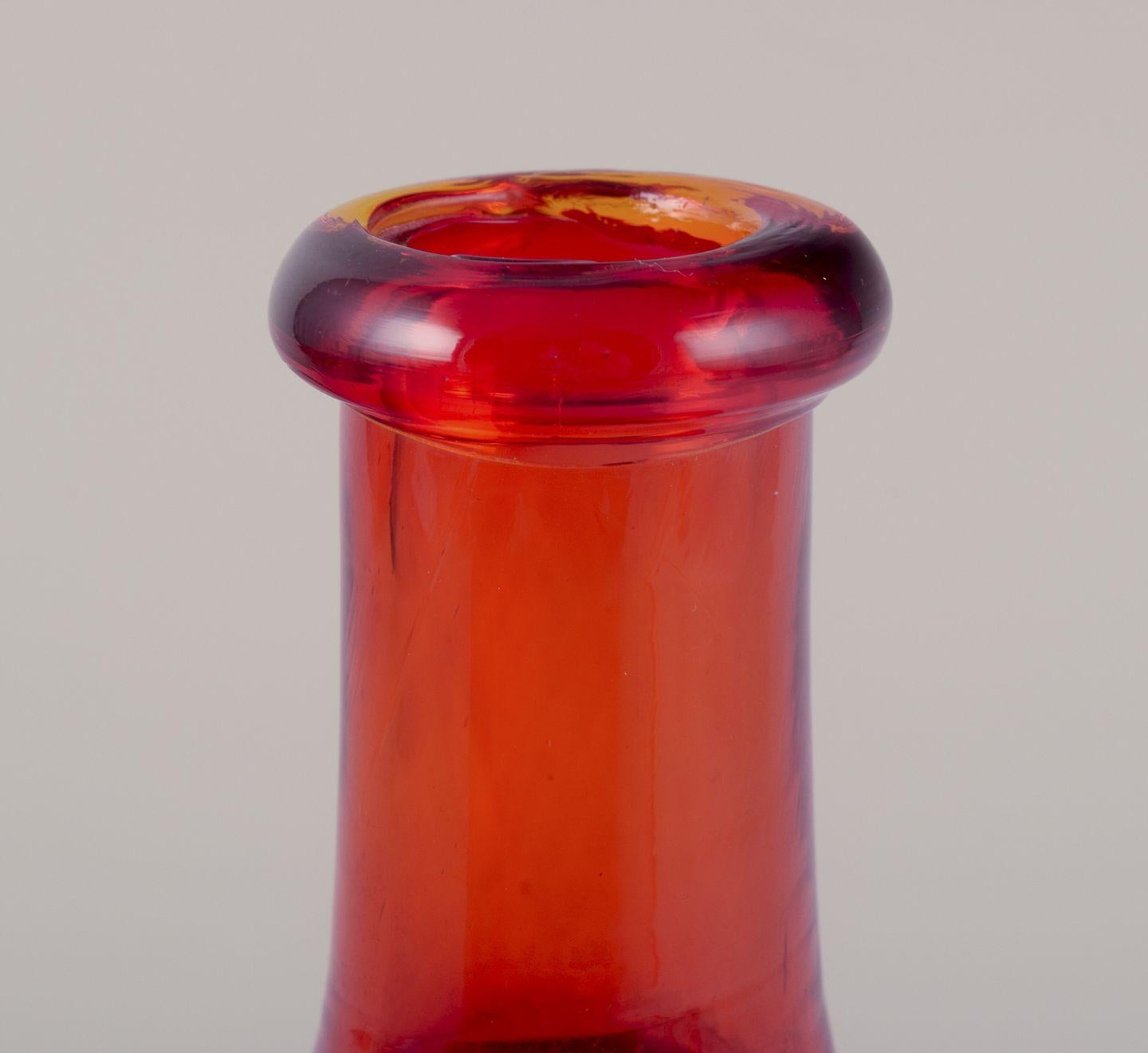 Scandinavian Modern Nanny Still for Riihimäen Lasi. Decorative bottle in art glass. For Sale
