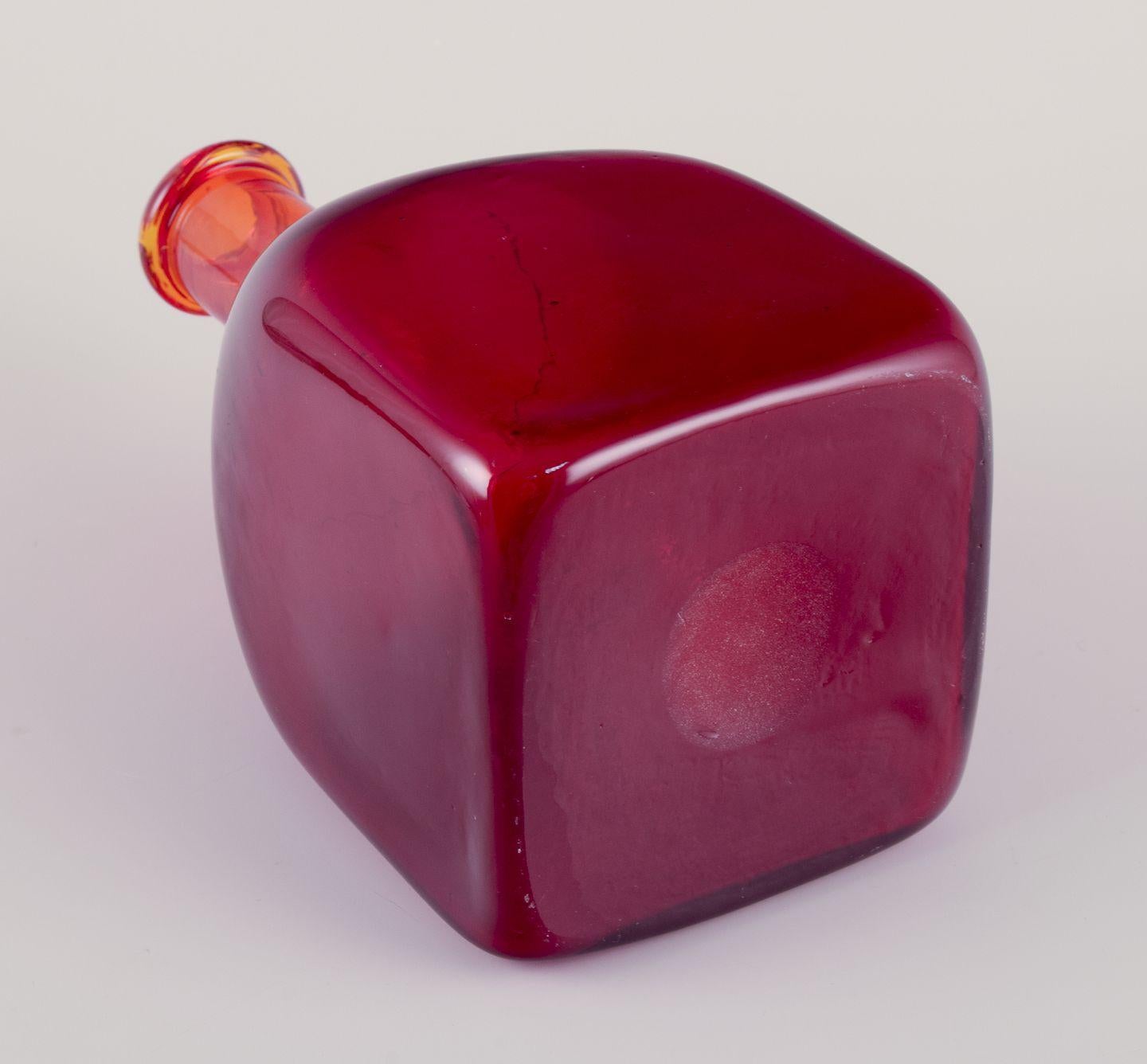 Mid-20th Century Nanny Still for Riihimäen Lasi. Decorative bottle in art glass. For Sale