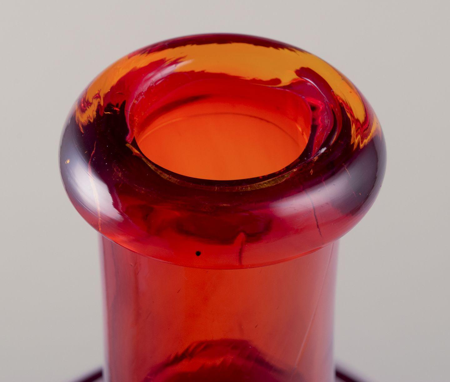 Art Glass Nanny Still for Riihimäen Lasi. Decorative bottle in art glass. For Sale