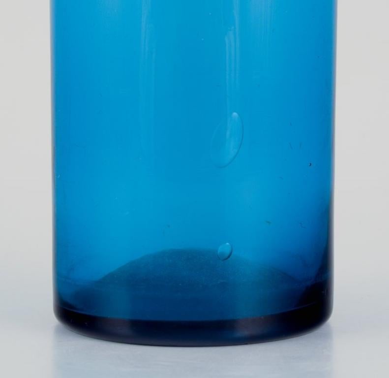 Mid-20th Century Nanny Still for Riihimäen Lasi, Finland. Vase/bottle in petroleum blue art glass For Sale