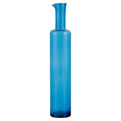 Vintage Nanny Still for Riihimäen Lasi, Finland. Vase/bottle in petroleum blue art glass