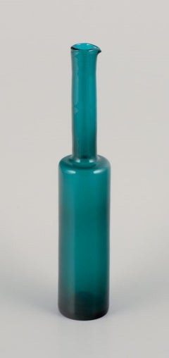 Nanny Still for Riihimäen Lasi, Finland.  Vase/bottle in turquoise art glass