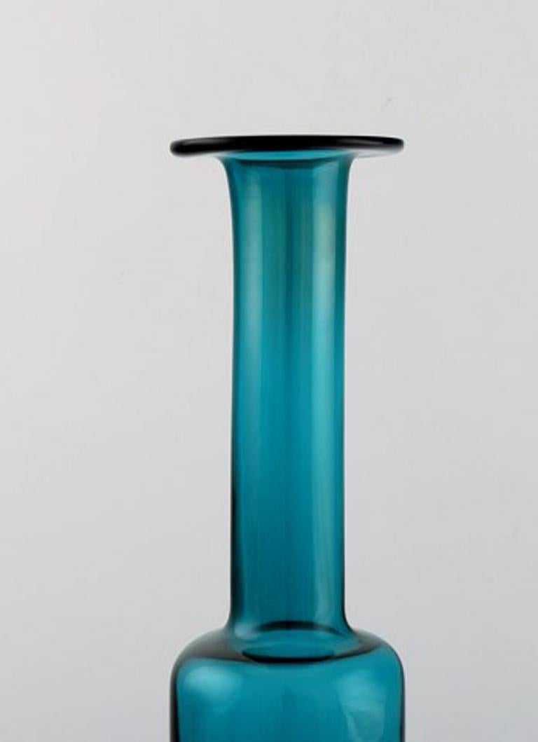 Nanny still for Riihimäen Lasi, Finnish art glass decoration bottle vase.
In perfect condition. Beatiful turquoise color.
1960s-1970s.
Measures: 31.5 x 6.5 cm.
Stamped.