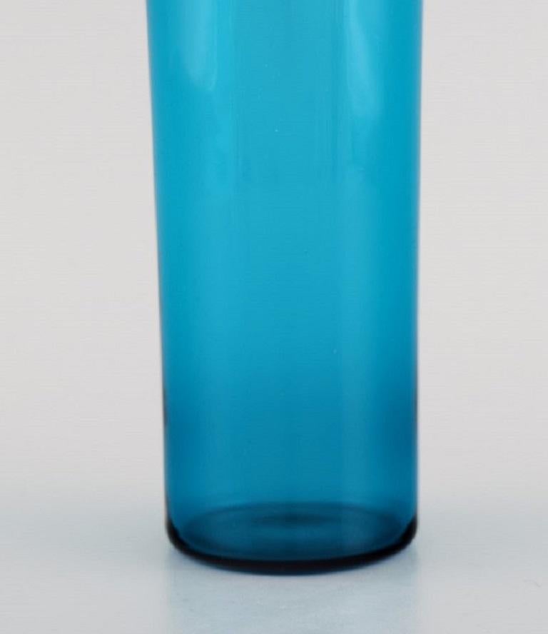 Alambic pour Riihimäen Lasi, cinq verres à boire en verre artistique bleu Excellent état - En vente à Copenhagen, DK