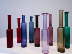 Nanny Still Glass Bottles Set of Nine Pieces, Riihimäen Lasi Oy, Finland, 1950s