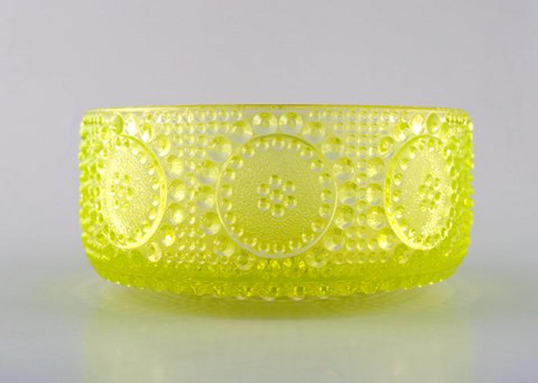 Nanny still. Grapponia. Four bowls of yellow art glass.
Finnish design 1960-1970s.
Measures 12 cm x 5 cm.
In perfect condition.