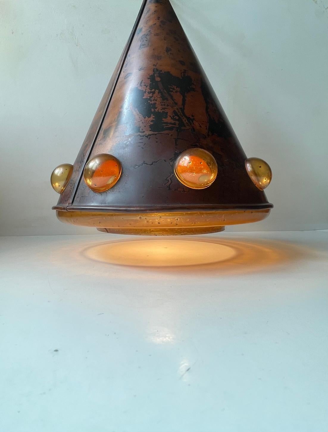 Mid-20th Century Nanny Still-Mckinney Conical Brutalist Ceiling Pendant Lamp, 1960s