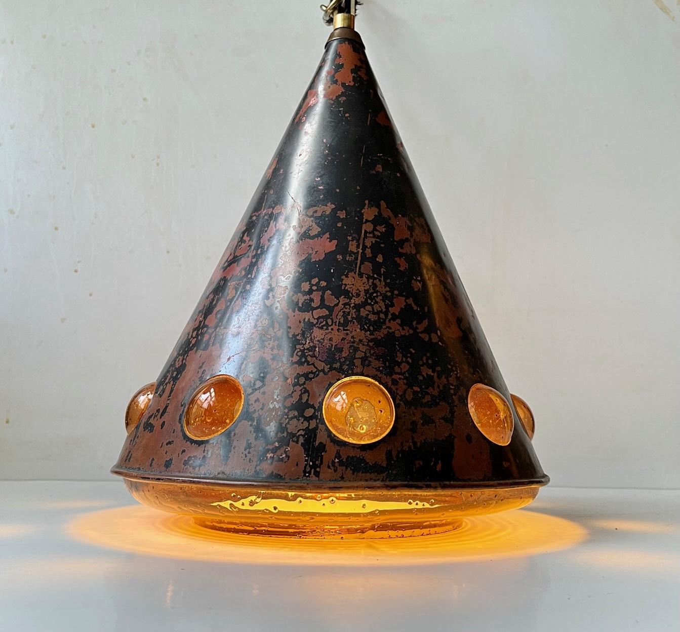 Nanny Still-Mckinney Conical Brutalist Ceiling Pendant Lamp, 1960s 1