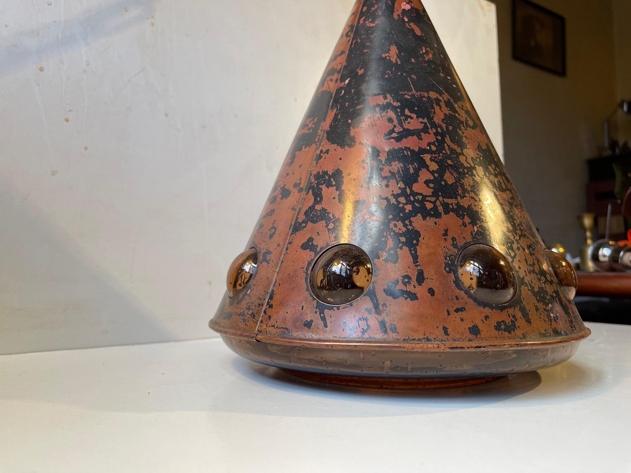 Nanny Still-Mckinney Conical Brutalist Ceiling Pendant Lamp, 1960s 2