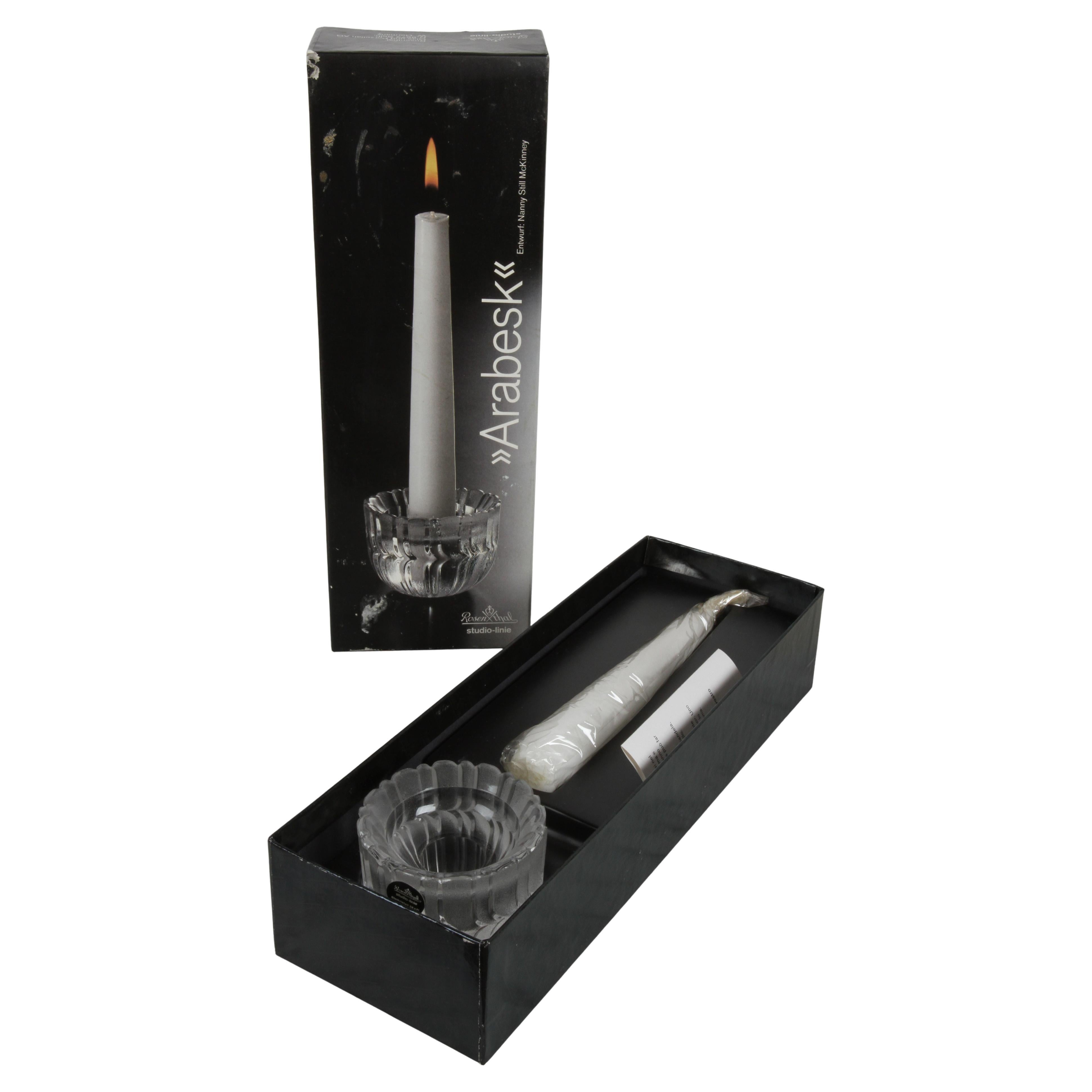 Nanny Still McKinney for Rosenthal Studio-Line -NOS- Glass Candle Holder in Box For Sale