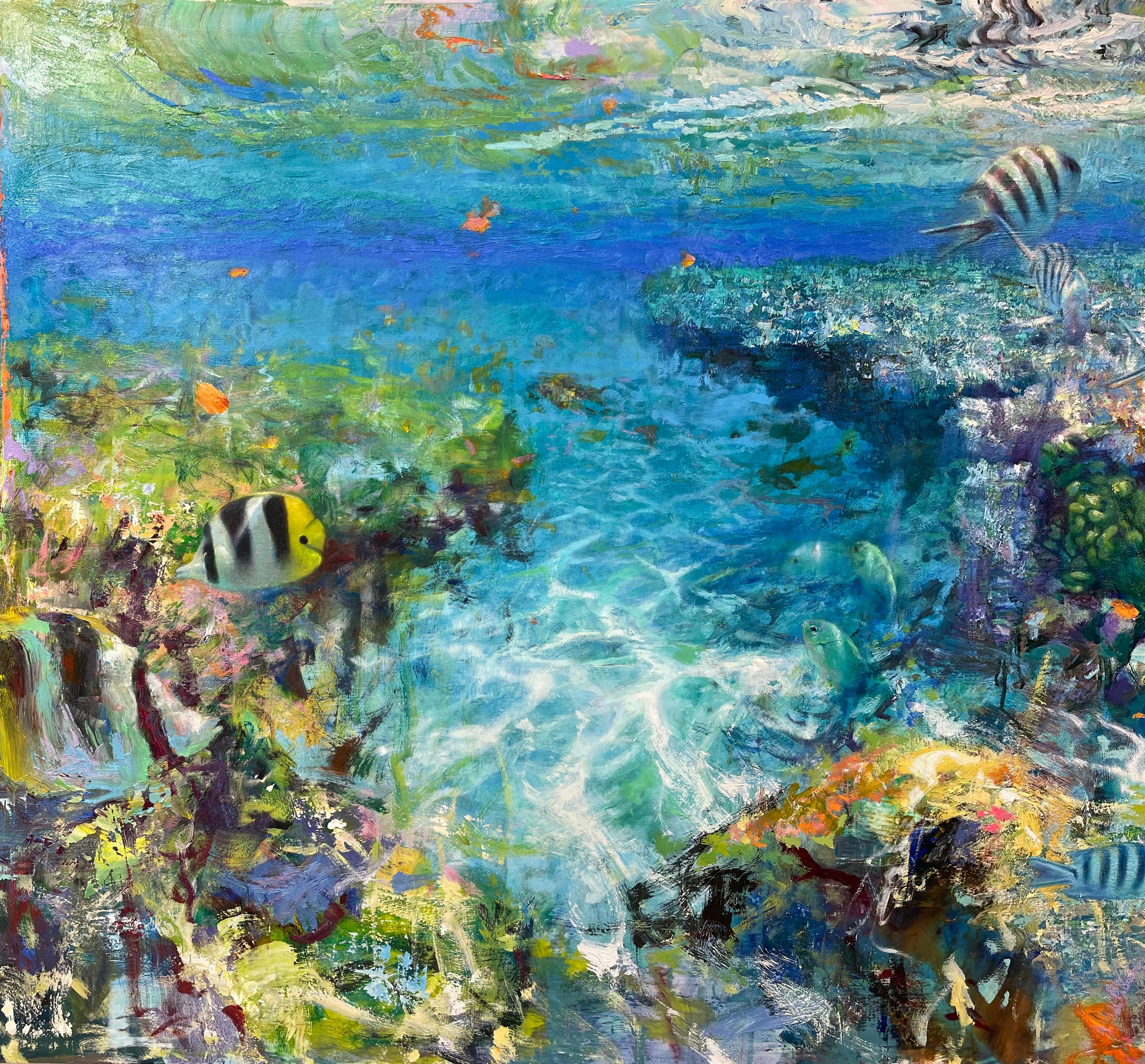 Korallengärten – Painting von Nansi Bielanski Gallup and David C. Gallup