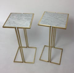 Nantes Side Tables, Model D, Satin Brass by Bourgeois Boheme Atelier
