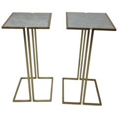 Tables d'appoint Nantes, modèle D, laiton satiné