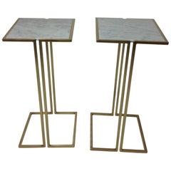 Nantes Side Tables, Model D, Satin Brass