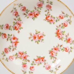Nantgarw Porcelain Breakfast Cup and Saucer with Pink Roses Wales, 1813-1822