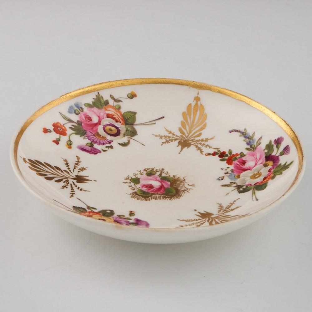 English Nantgarw Porcelain Coffee Cup and Saucer, c1815 For Sale