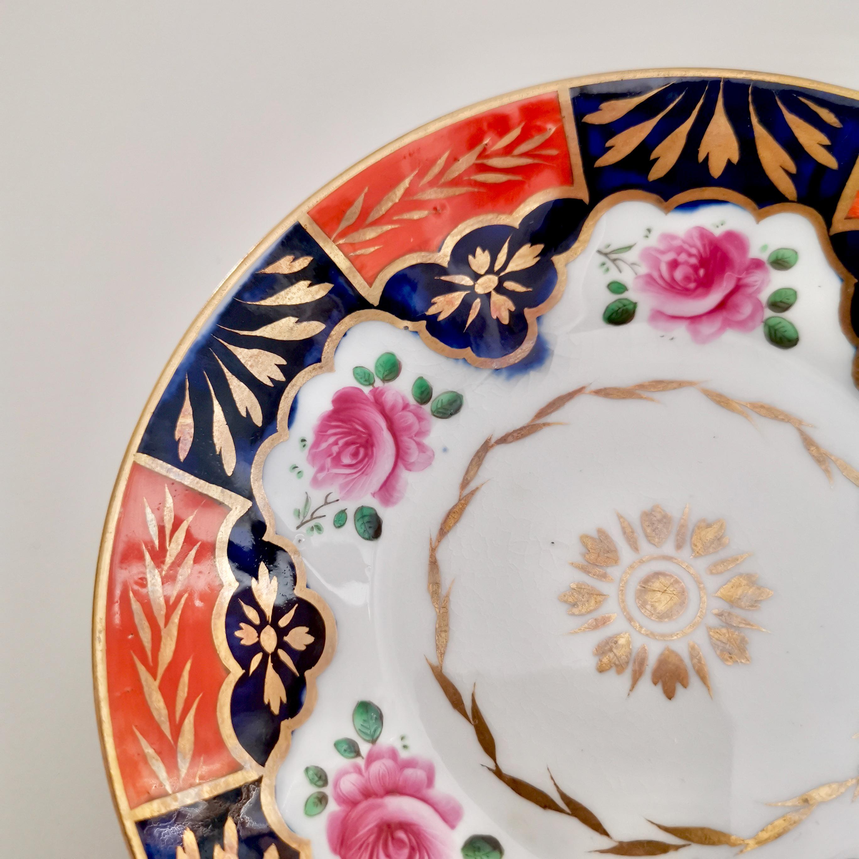 Coalport Porcelain Teacup Trio, Orange with Roses, Regency, circa 1820 For Sale 3