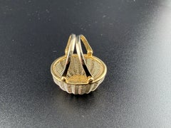 Nantucket Basket 14k Yellow & White Gold Pendant/American Scrimshaw