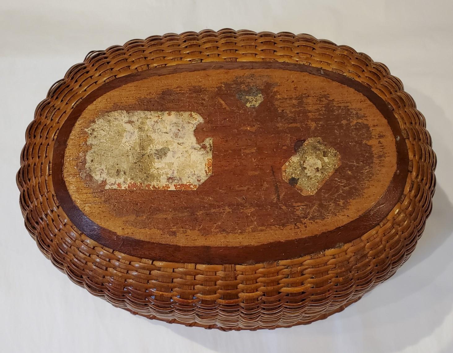 Hand-Crafted Nantucket Basket by A.D. Williams (1867 - 1927), circa 1890 For Sale
