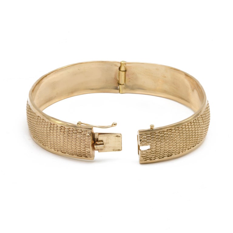 Diana Kim England Nantucket Basket Weave Bangle in 14k ,18k Rose and