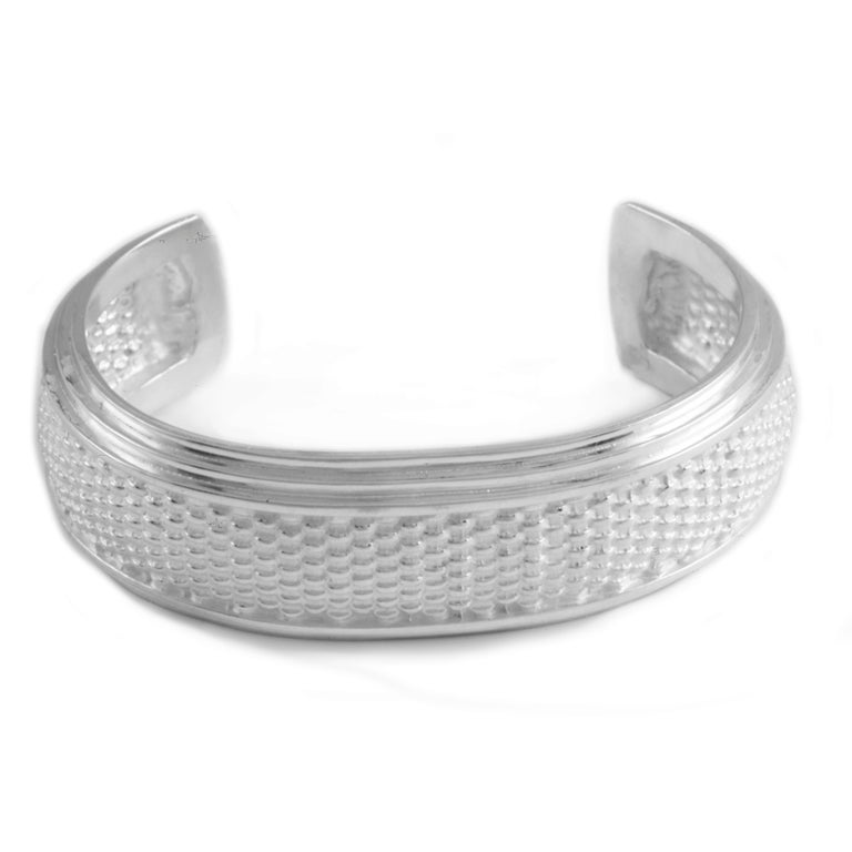 Nantucket Basket Weave Solid Sterling Silver Cuff Bracelet, Diana Kim