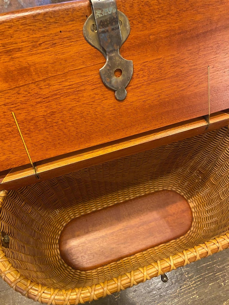 Nantucket Basket with Half Hull Model of a Sloop on Lid, by Harry