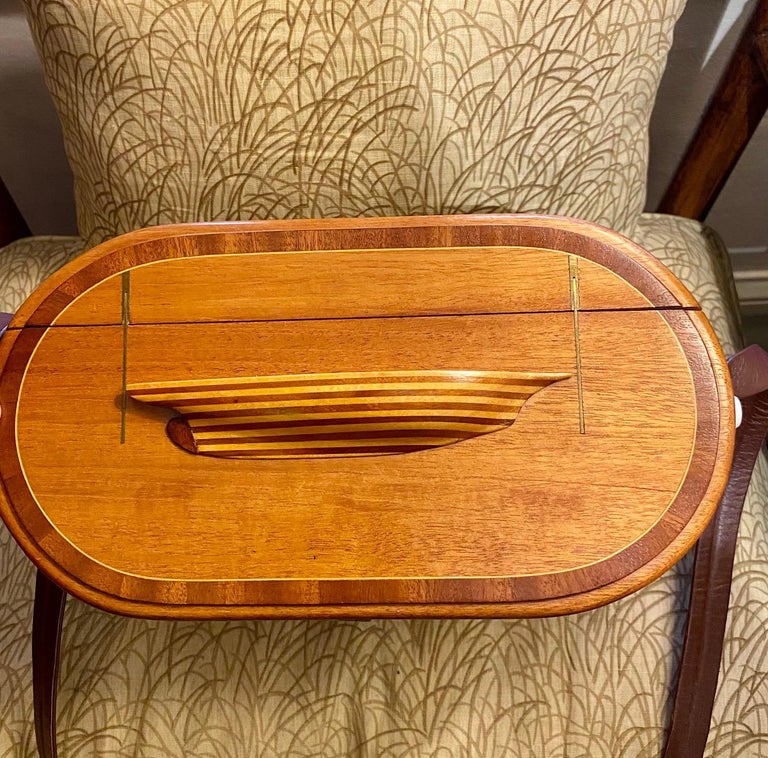 Nantucket Basket with Half Hull Model of a Sloop on Lid, by Harry