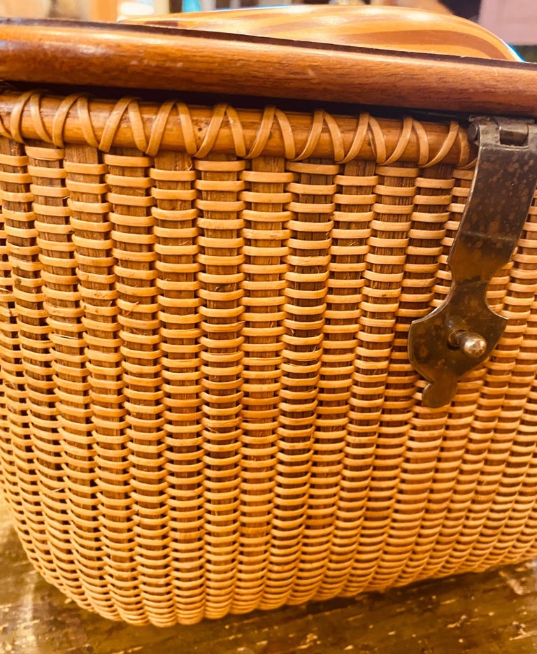 Nantucket Basket with Half Hull Model of a Sloop on Lid, by Harry