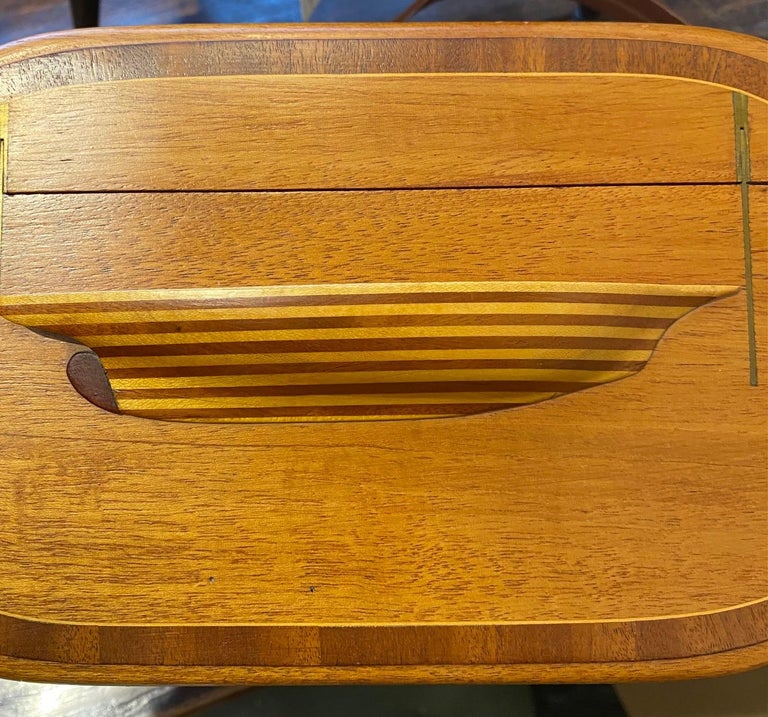 Nantucket Basket with Half Hull Model of a Sloop on Lid, by Harry