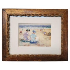 Antique Nantucket Coast Watercolor Circa 1920s 