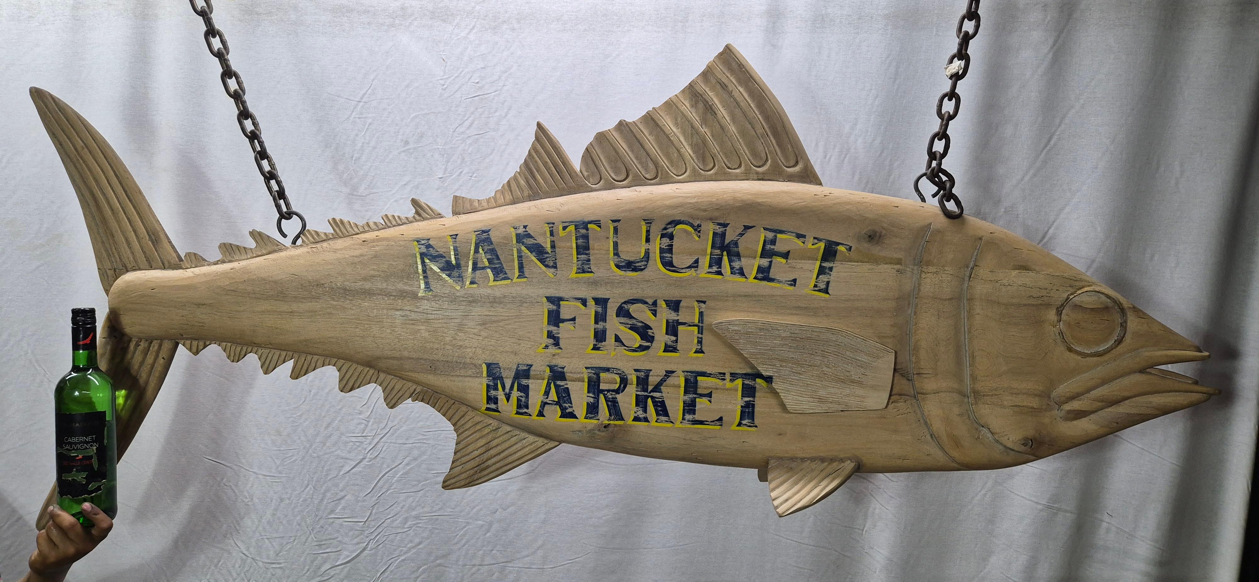 North American Nantucket Fish Market Trade Sign For Sale