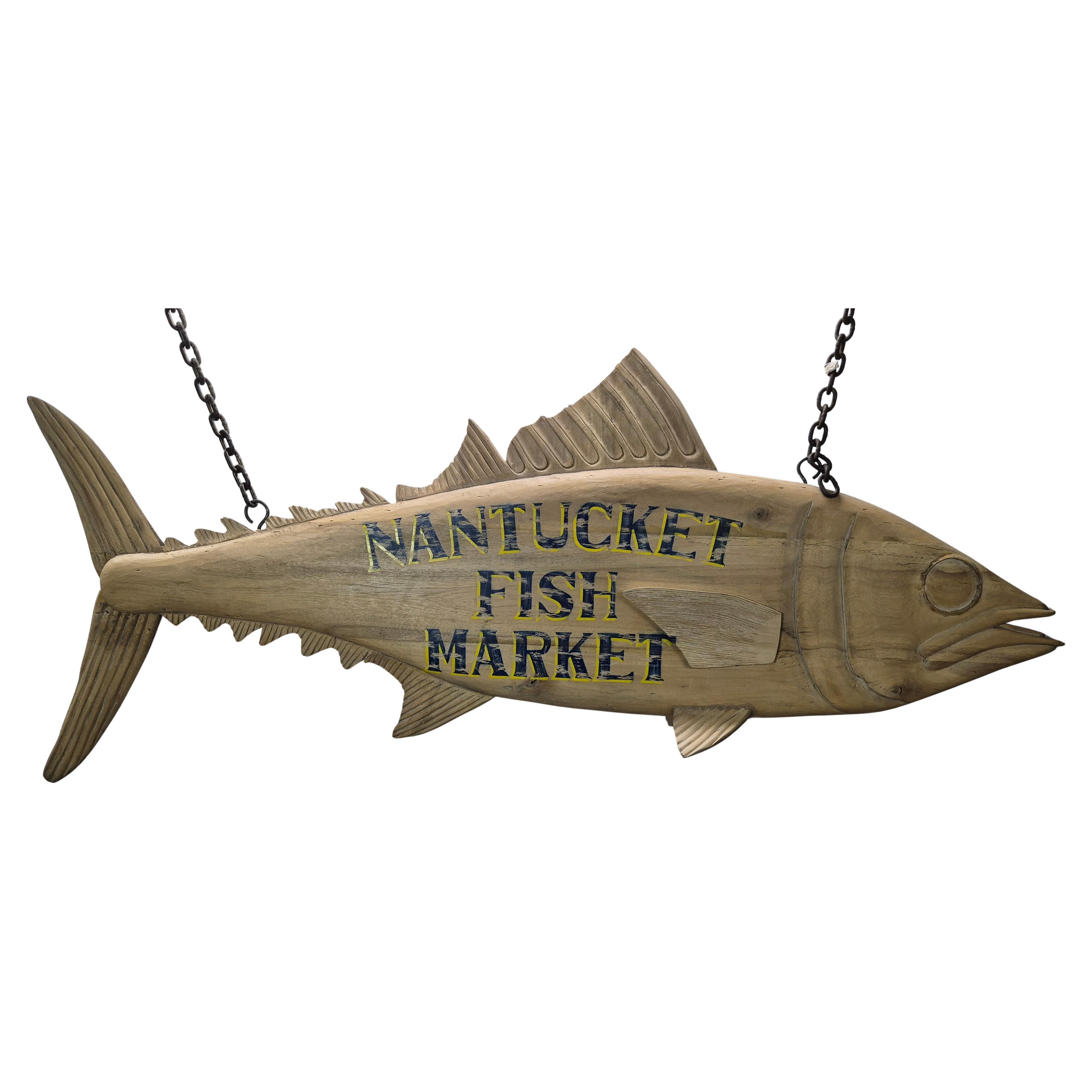 Cartel comercial del mercado de pescado de Nantucket