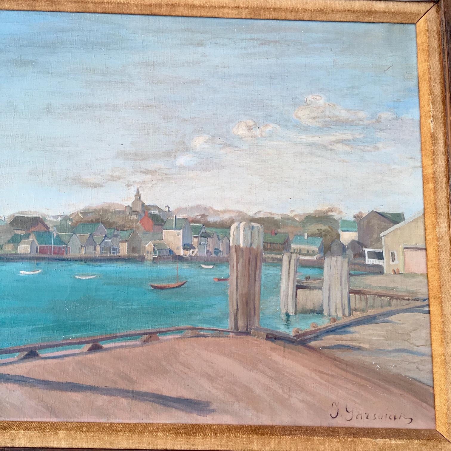 American Nantucket Harbor Scene, by Inna Garsoian For Sale