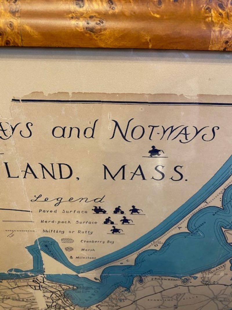 Milieu du XXe siècle Carte décorative de Nantucket High-Ways, By-Ways et Not-Ways de Tony Sarg, vers 1930 en vente