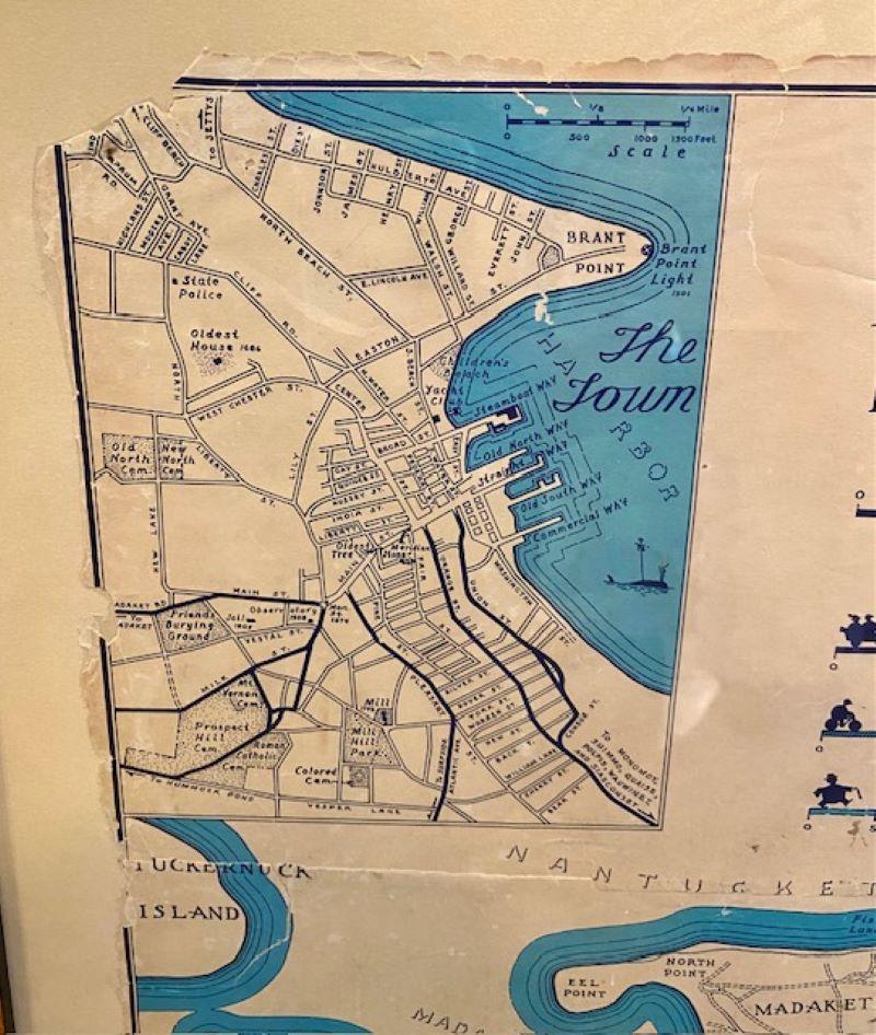 Papier Carte décorative de Nantucket High-Ways, By-Ways et Not-Ways de Tony Sarg, vers 1930 en vente