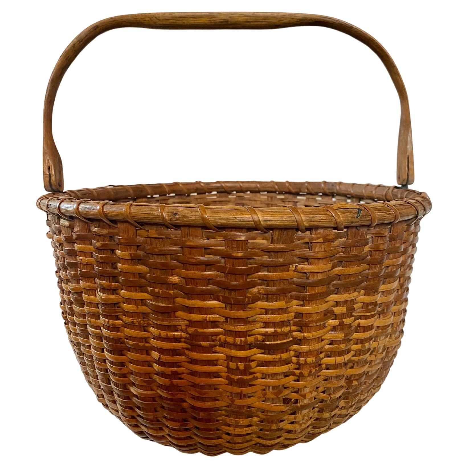 Nantucket Large Harvest Basket by Mitchy Ray, circa 1920s For Sale