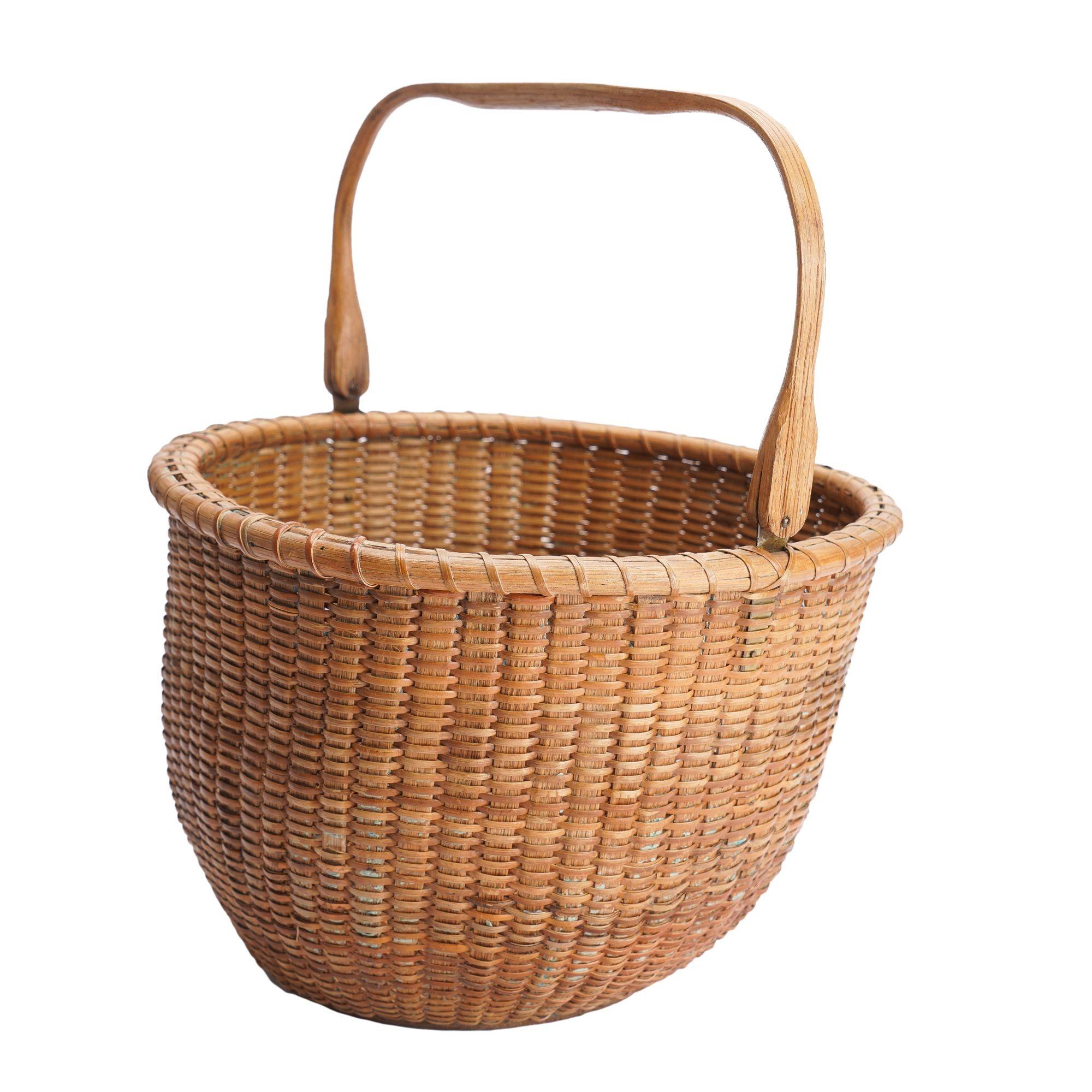 Brass Nantucket lighthouse basket attributed to Mitchy Ray, 1900-50 For Sale
