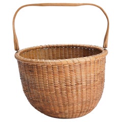 Antique Nantucket lighthouse basket attributed to Mitchy Ray, 1900-50