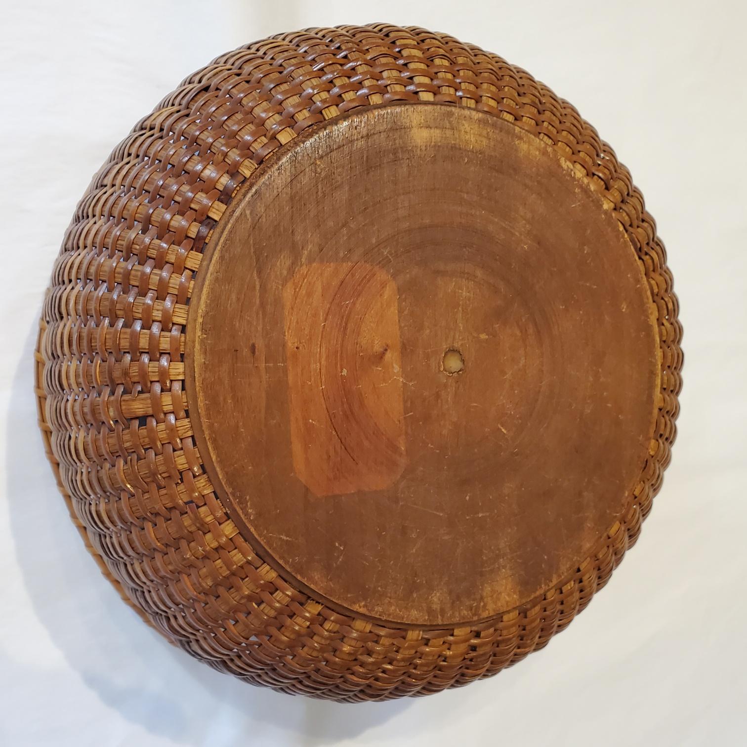 Nantucket Lightship Basket from the South Shoals Lightship, circa 1870s For Sale 1