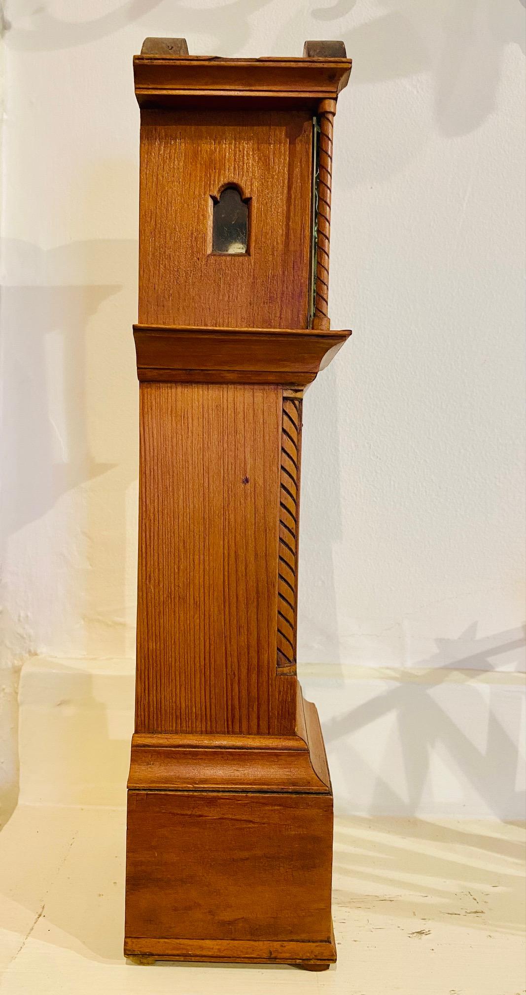 Mahogany Nantucket Miniature Long Case Clock, circa 1894 For Sale