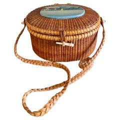 Nantucket Purse with Painted Seascape on Top, by Barbara Grey, circa 1995