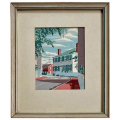 Antique Nantucket Serigraph by Roy Clifford Smith, circa 1920s-1940s