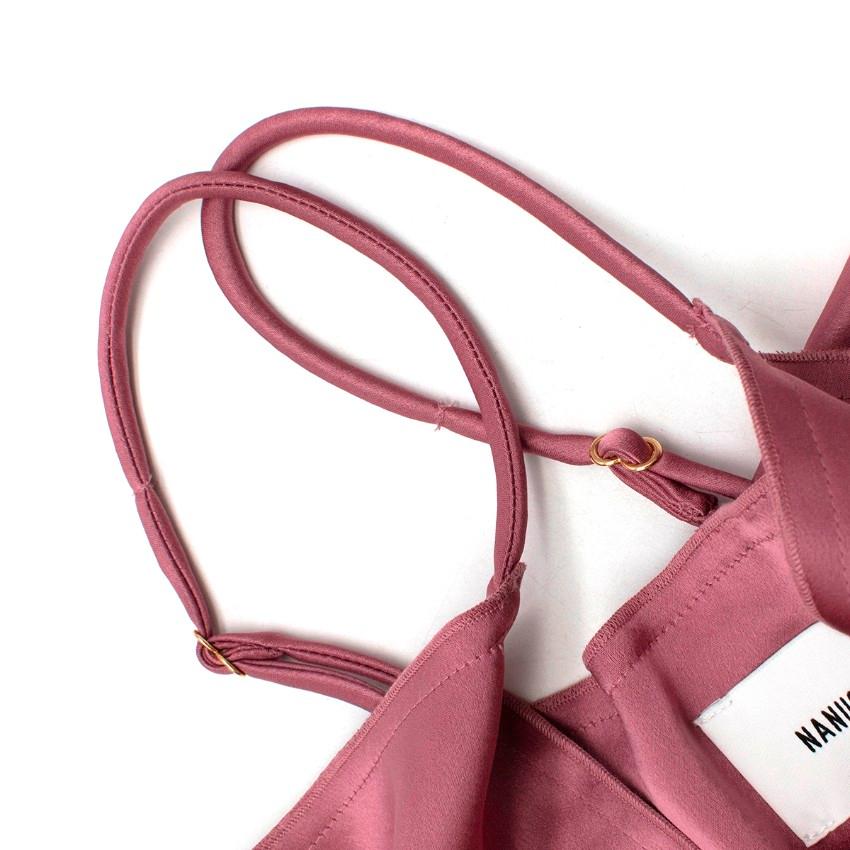 Nanushka Ancens Pink Satin Button Midi Dress For Sale 3