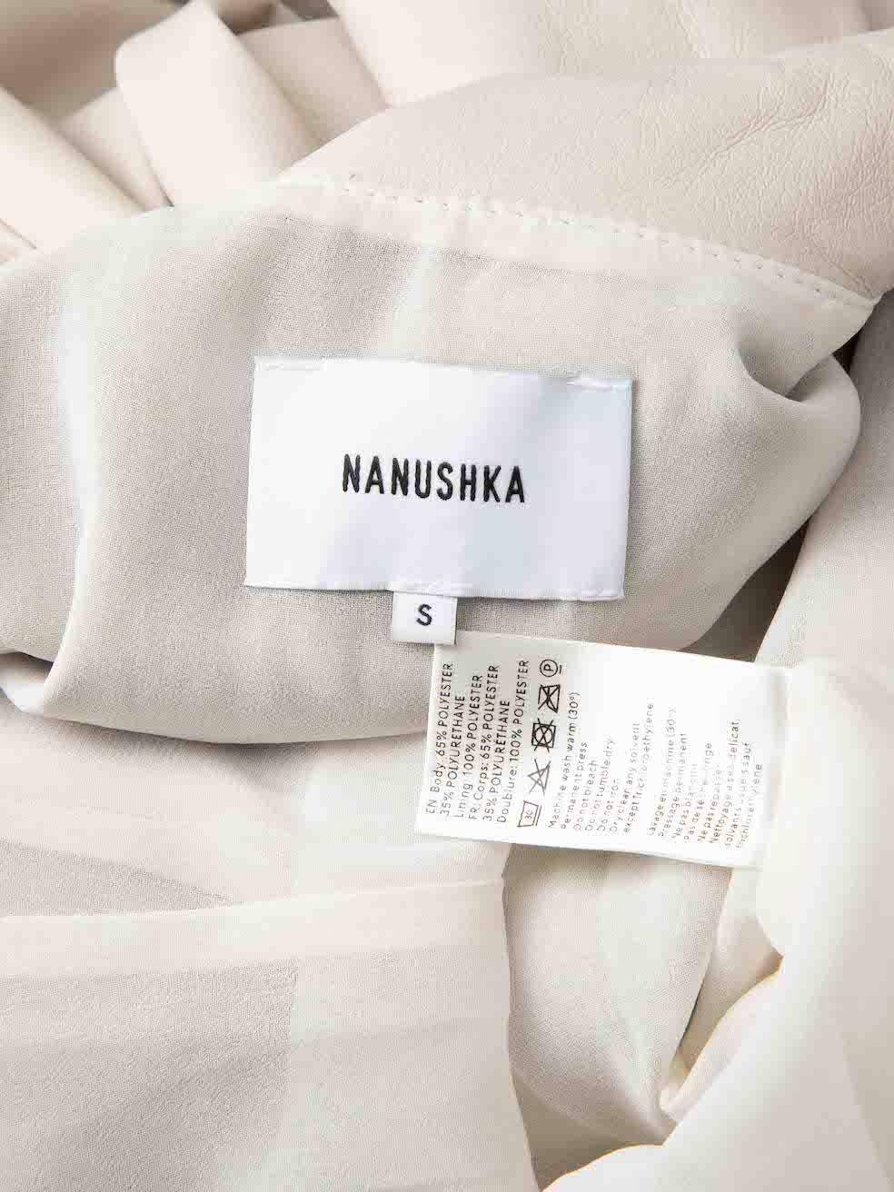 Women's NANUSHKA Beige Vegan Leather Midi Dress Size S For Sale