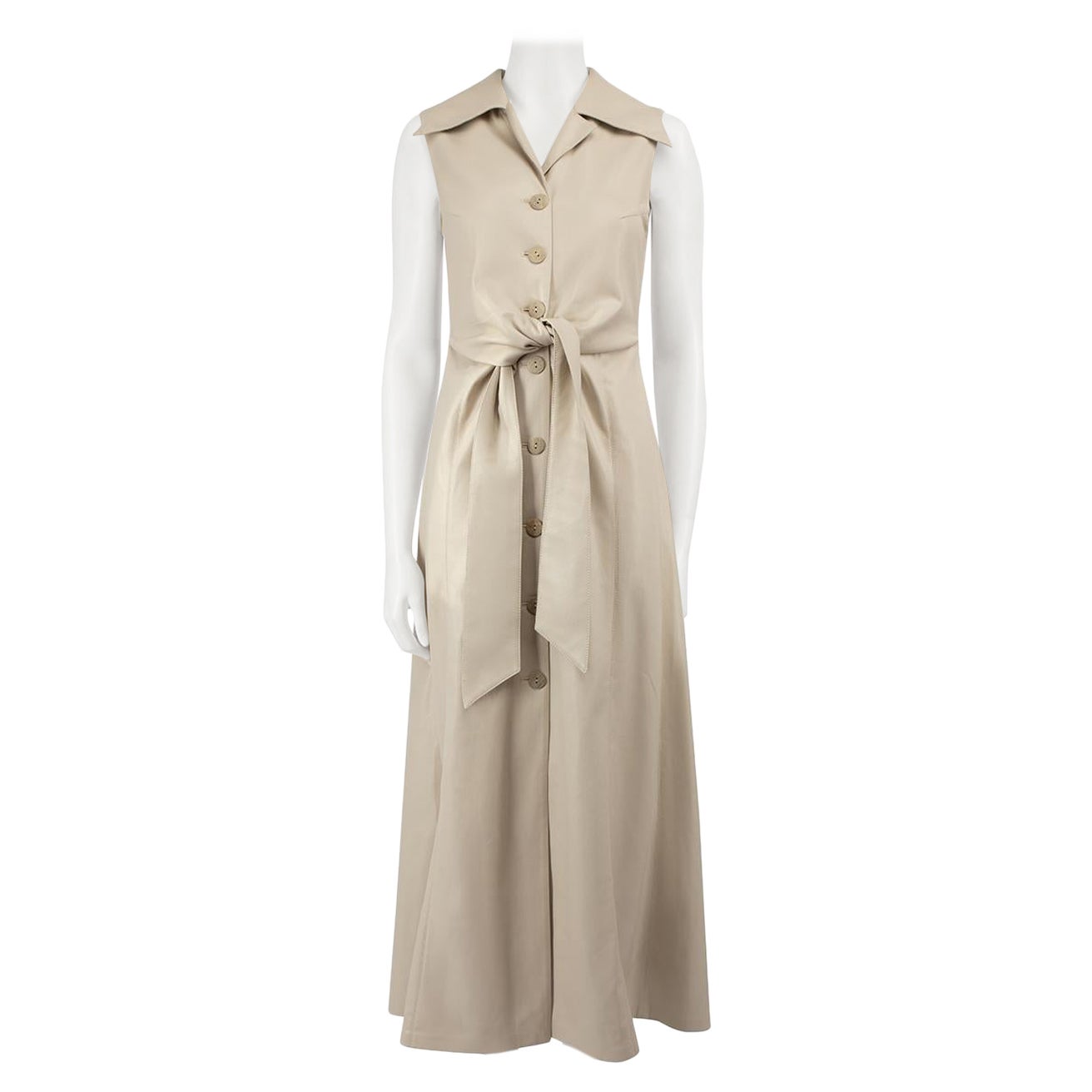 NANUSHKA Beige Vegan Leather Midi Dress Size S