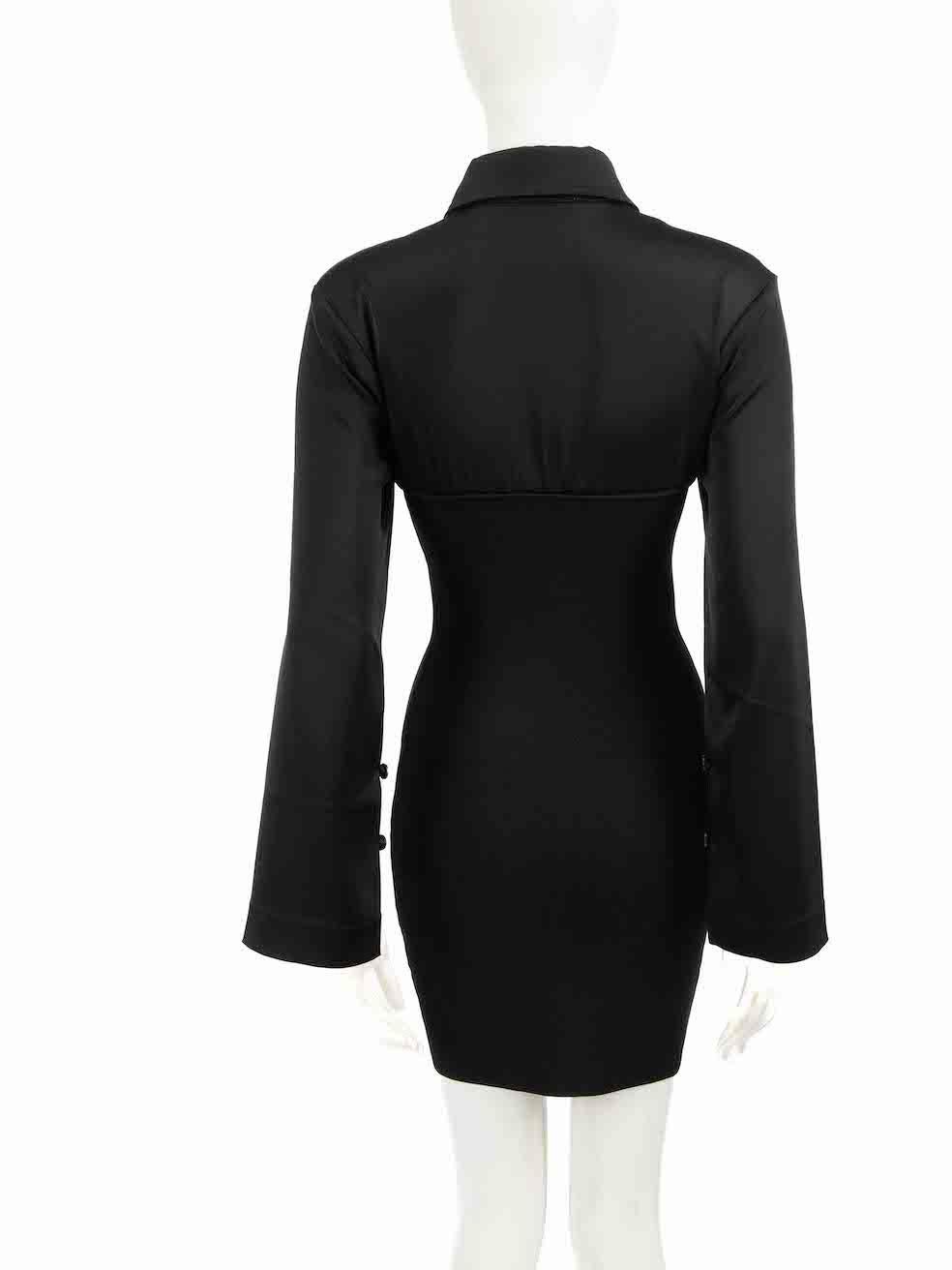 NANUSHKA Black Bodycon Layered Mini Dress Size XXS In Good Condition In London, GB